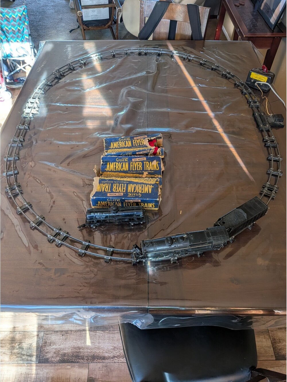 Vintage American Flyer Model Train Set with Track and Engine